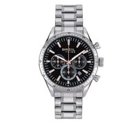 Breil, Collezione Jato, Orologio Uomo, Cronografo Uomo in Acciaio Lucido e Satinato, Movimento al Quarzo, Quadrante Nero, Chiusura Déployante Regolabile 15.5-21 cm, Resistente all'Acqua, Silver-Nero