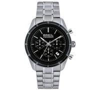 Breil Orologio Uomo Collezione Release Mono-Color Quadrante Nero Crono Movimento al Quarzo e Cinturino in Acciaio TW1897, Argento., Bracciale