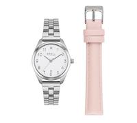 Breil Orologio DONNA TIME OF LOVE quadrante MONO-COLORE BIANCO movimento SOLO TEMPO - 3 LANCETTE QUARZO e BRACCIALE/CINTURINO PELLE, ACCIAIO ARGENTO, ROSA EW0701