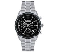 Breil Orologio Uomo Collezione Release Mono-Color Quadrante Nero Crono Movimento al Quarzo e Cinturino in Acciaio TW1897, Argento., Bracciale
