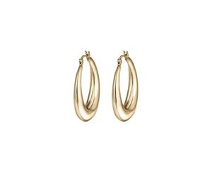 BREIL - Women's Earrings Hyper Collection TJ3045 - Gioielleria Donna - Orecchini a Cerchio per Donna in Acciaio Dorato IP Ultraleggero, con Finitura Specchiata e Chiusura alla Francese - Oro