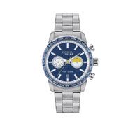 Breil Zone EW0565 Men's Dual Time Watch - 42mm Blue Dial, Stainless Steel Bracelet