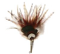 Breiter autentiche Piume per Cappelli Spilla per Cappello Piume di Fagiano Anatra - Fatta a Mano - Accessorio Cappello Tradizionale Trachtenhut - Manicotto Incluso - 13,5 x 3 cm