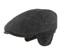 Breiter - Berretto invernale da uomo Schiebermütze Flatcap con protezione auricolari pieghevole, cappello amico della pelle, Scacchi blu, 61