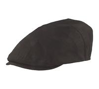 Breiter - Cappello da uomo Schiebermütze Flatcap con visiera in 100% lino, fodera in cotone, cappello leggero e comodo Newsboy, Nero , 59