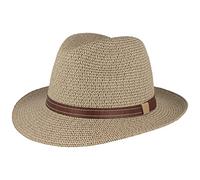 Breiter Cappello di Paglia 100% Carta Cappello da Sole Leggero Flessibile Delicato sulla Pelle e Comodo Grigio Chiaro mélange S