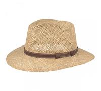 Breiter Cappello di Paglia Cappello Estivo da Sole - 100% Paglia di alghe - Traveller - Leggero, Flessibile, Delicato sulla Pelle e Comodo, Naturale L