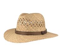 Breiter Cappello di Paglia Estivo Cappello da Sole Intrecciato a Mano in 100% Paglia - Traveller - Leggero, Flessibile, Delicato sulla Pelle e Comodo, Beige - Naturale58