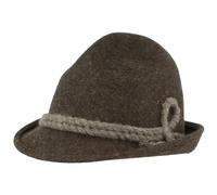 Breiter Cappello originale da uomo in stile bavarese, cappello in feltro, cappello da escursionismo a punta, 100% lana, tesa stretta e cordino di lana, TRE colori, antracite., 57