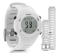 breivs. Orologio digitale da uomo sportivo e subacqueo, timer 99 intervalli, cronometro 10 giri e cinturino extra, facile da usare, con allarme e luce, bianco, Moderno, Sportivo, Sportivo