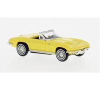 Brekina 18030 - 1/87 Chevrolet Corvette C2 Cabrio, Giallo Chiaro, 1962 - Nuovo