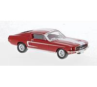 BREKINA 19605 Ford Mustang Gt 350 Fastback, Rosso/Bianco, 1968, H0, Nuovo 2024