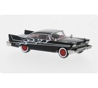 Brekina 19683 Plymouth Fury, Nero, 1958, Fiamme, H0, Nuovo 2025