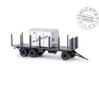 BREKINA 55304 rimorchio gommato stradale con stanti carico container chiuso DB -