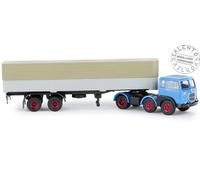 BREKINA 58501 camion Fiat 690 con rimorchio azzurro e telone beige in scala 1:87