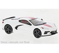 BREKINA PCX870673 Chevrolet Corvette C8 Bianco, Rosso, 2020, H0 Nuovo 2024