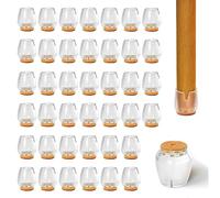Brelet 40 Pcs Tappi Per Sedie In Silicone, Gommini Rotondi, Coprigambe, Adatti Per Gambe Tonde 12-16mm Proteggere Il Pavimento(TRASPARENTE)