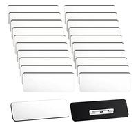 Breling 100 targhette con spille, 2,5 x 7,6 cm, vuote, riutilizzabili, con clip, per impiegati, studenti, dipendenti, personalizzate (bianco)