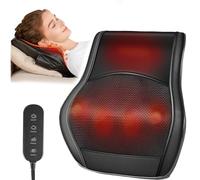 Brelley Massaggiatore per collo e schiena per alleviare il dolore ai tessuti profondi con calore, massaggiatore per spalle Shiatsu con testa rotante bidirezionale per collo, schiena, spalle e gambe