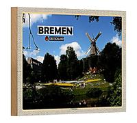 Brema Targa in legno | Souvenir della Germania | Decorazione da parete | 18 cm x 12 cm