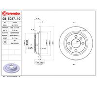 2 x BREMBO 08.5037.10 Disco freno per SAAB