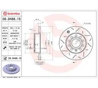 BREMBO 08.9488.1S Disco freno per AUDI,SEAT,SKODA,VW