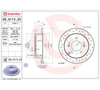 BREMBO 08.A114.2X Disco freno per HYUNDAI,HYUNDAI (BEIJING),KIA,KIA (DYK)