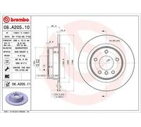 BREMBO 08.A205.11 Disco freno per BMW,BMW (BRILLIANCE)