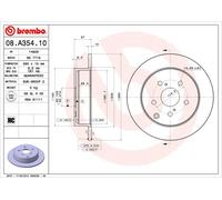 BREMBO disco freno 08.A354.10 pieno diametro 290 spessore 10 mm 5 fori