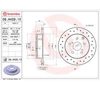 BREMBO 08.A429.1X Disco freno per LEXUS,TOYOTA,TOYOTA (FAW)