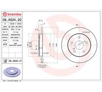 BREMBO 08.A534.21 Discofreno TOYOTA BRAND NEW
