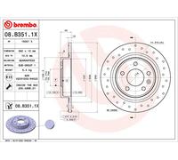 BREMBO 08.B351.1X Disco freno per BUICK (SGM),CHEVROLET,CHEVROLET (SGM),OPEL,VAU