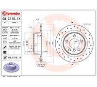 Disco freno BREMBO XTRA LINE BREMBO 08.C115.1X, 1 Pezzo