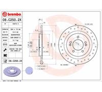 BREMBO 08.C250.2X Disco freno per HYUNDAI