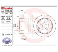 BREMBO disco freno 08.C252.11 pieno diametro 286 spessore 10 mm 5 fori