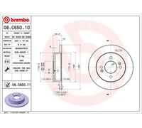 BREMBO disco freno 08.C650.11 pieno diametro 234 spessore 10 mm 4 fori