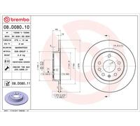 BREMBO 08.D080.11 Discofreno OPEL BRAND NEW