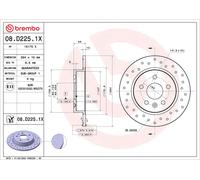 BREMBO 08.D225.1X Disco freno per BUICK (SGM),CHEVROLET (SGM),OPEL,VAUXHALL