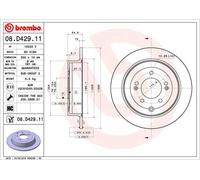BREMBO 08.D429.11 disco freno pieno diametro 302 mm spessore 10 mm 5 fori auto
