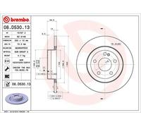 BREMBO disco freno 08.D530.13 pieno diametro 300 spessore 12 mm 5 fori