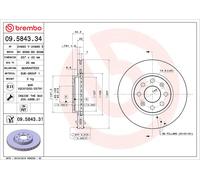 BREMBO 09.5843.31 Discofreno OPEL FIAT BRAND NEW