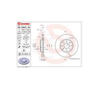BREMBO 09.5843.34 Disco freno Autoventilato, con bulloni/viti (coppia)