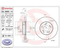 BREMBO 09.6893.11 Discofreno HONDA ACURA BRAND NEW