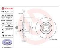 BREMBO 09.7011.11 Discofreno AUDI VW SEAT SKODA BRAND NEW