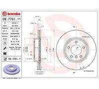 BREMBO disco freno 09.7701.11 ventilato diametro 300 spessore 22 mm 5 fori