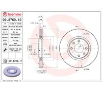BREMBO 09.8760.11 Discofreno PEUGEOT CITROEN OPEL BRAND NEW