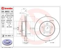 Brembo Disco freno 09.8852.11 (9885211) anteriore ventilato 1 pezzo