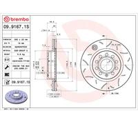 BREMBO 09.9167.1S Disco freno per AUDI,SEAT,SKODA,VW
