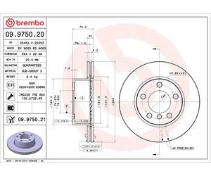 BREMBO 09.9750.21 Discofreno BMW BRAND NEW