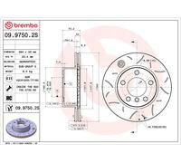 BREMBO 09.9750.2S Disco freno per BMW